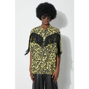 Fiorucci camasa Banimalier Print Fringed Shirt barbati, culoarea galben, regular, M01FPTSH054VI01YW02 imagine