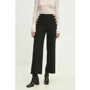 Answear Lab pantaloni femei, culoarea negru, drept, high waist imagine