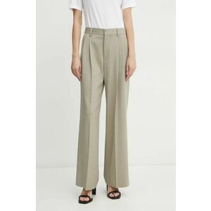 Filippa K pantaloni de lână culoarea bej, drept, high waist, 29582 imagine