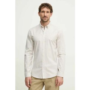 Lindbergh cămașă bărbați, culoarea bej, cu guler button-down, regular, 30-203536 imagine