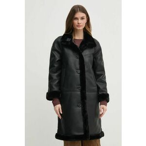 Pedro del Hierro palton femei, culoarea negru, de tranziție, oversize, 7528338 imagine