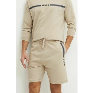 BOSS pantaloni scurți din bumbac culoarea bej, 50535837 imagine