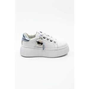 Karl Lagerfeld sneakers din piele KREEPER LO NFT culoarea alb, KL42376T imagine