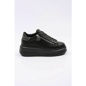 Karl Lagerfeld sneakers din piele ANAKAPRI culoarea negru, KL63527 imagine