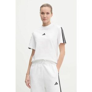 adidas tricou din bumbac Essentials femei, culoarea bej, JM2394 imagine