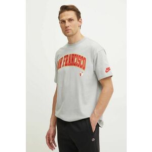 Nike tricou din bumbac San Francisco 49ers bărbați, culoarea gri, cu imprimeu, 01AY-09D-73V-NP1 imagine