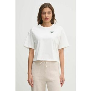 Lacoste tricou din bumbac femei, culoarea alb, TF2523 imagine