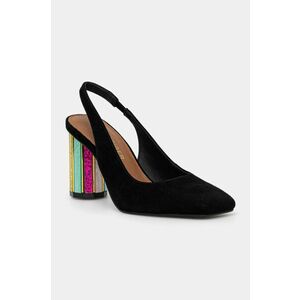 Kurt Geiger London pantofi cu toc Perspex Heel Sling culoarea negru, cu toc drept, 3968505209 imagine