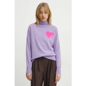 FROM FUTURE pulover de casmir culoarea violet, light, cu turtleneck, WPM00746 imagine