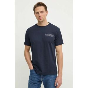 Gant tricou din bumbac barbati, culoarea albastru marin, cu imprimeu, 2044017 imagine