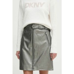 Dkny fusta culoarea gri, mini, drept, P4JN6XIM imagine