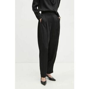 La Mania pantaloni ALLURE femei, culoarea negru, lat, high waist, LM.ALLURE imagine