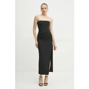 Bardot rochie culoarea negru, maxi, mulata, 58532DB imagine