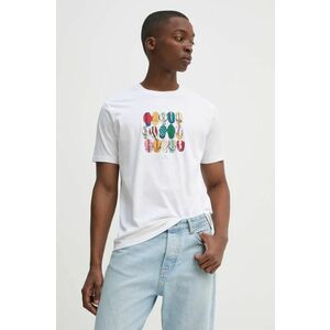 PS Paul Smith tricou din bumbac barbati, culoarea alb, cu imprimeu, M2R.011R.AP8921 imagine