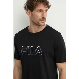 Fila tricou din bumbac Lauben barbati, culoarea negru, cu imprimeu, FAM0789 imagine