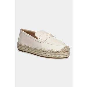 Coach espadrile de piele Camilla culoarea bej, cu platforma, CR045 imagine