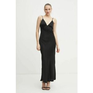 Bardot rochie culoarea negru, maxi, drept, 57516DB7 imagine