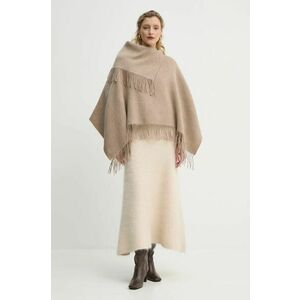 By Malene Birger poncho de lana TURTMA culoarea bej, light, Q70455023Z imagine