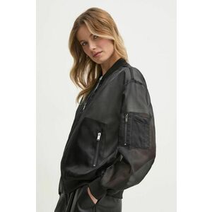 Dkny geaca bomber femei, culoarea negru, de tranzitie, P4JC7WA5 imagine