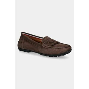 Geox mocasini din piele intoarsa D KOSMOPOLIS + GRIP femei, culoarea maro, cu toc plat, D35RCA 00021 C6009 imagine