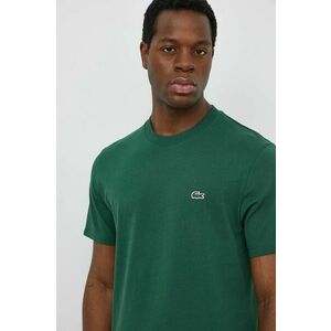 Lacoste tricou din bumbac barbati, culoarea verde, neted, TH7318 imagine