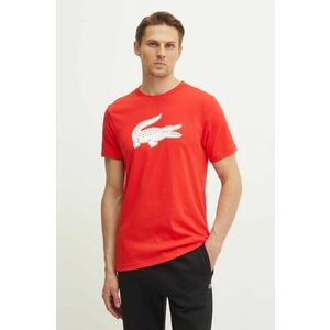 Lacoste tricou barbati, culoarea rosu, cu imprimeu imagine