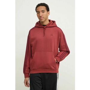 adidas Originals bluză BAGGY HOODIE bărbați, culoarea roșu, cu glugă, cu imprimeu, JP1072 imagine