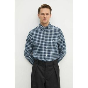 Gant cămașă din bumbac bărbați, culoarea bleumarin, cu guler button-down, regular, 3250002 imagine