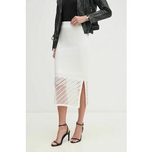 Dkny fustă culoarea bej, midi, drept, P4JRAT76 imagine