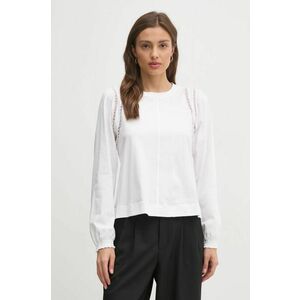 Dkny longsleeve din bumbac culoarea alb, DJ4T1336 imagine