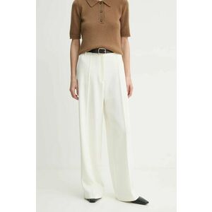 Herskind pantaloni Kimberly femei, culoarea bej, lat, high waist, 5408177 imagine