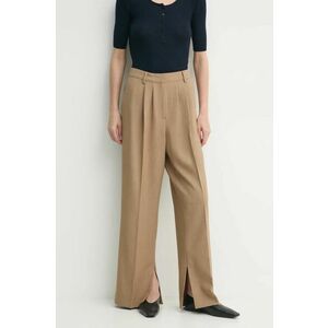 Herskind pantaloni Rupert femei, culoarea maro, drept, high waist, 5412177 imagine