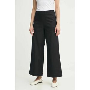 Marc O'Polo pantaloni femei, culoarea bleumarin, lat, high waist, 500001910019 imagine