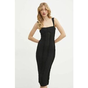 Charo Ruiz Ibiza rochie Olympia culoarea negru, midi, mulata, 255603 imagine