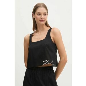 Karl Lagerfeld top de plajă din bumbac culoarea negru, A1W46037 imagine