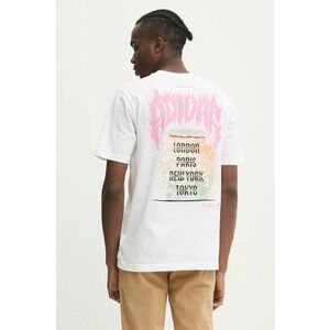 adidas Originals tricou din bumbac Q12 TS DEATH bărbați, culoarea bej, cu imprimeu, JD0665 imagine