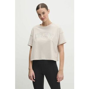 Dkny tricou din bumbac femei, culoarea bej, DP5T1119 imagine