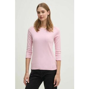 United Colors of Benetton longsleeve din bumbac culoarea roz, 3GA2E16A1 imagine