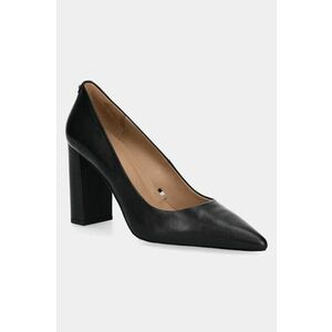 BOSS pantofi de piele Janet culoarea negru, cu toc drept, 50543557 imagine