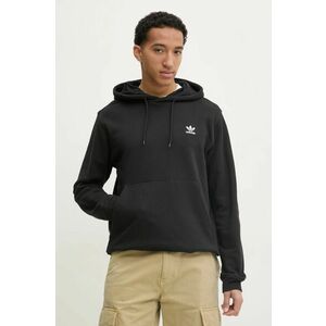 adidas Originals hanorac de bumbac Essential bărbați, culoarea negru, cu glugă, uni, JD2404 imagine