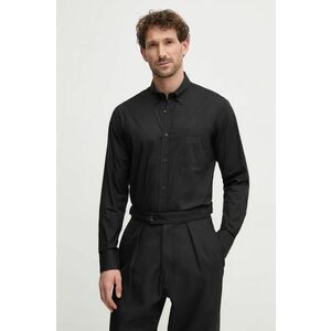 United Colors of Benetton cămașă din bumbac bărbați, culoarea negru, cu guler button-down, regular, 5KQRUQ04B imagine