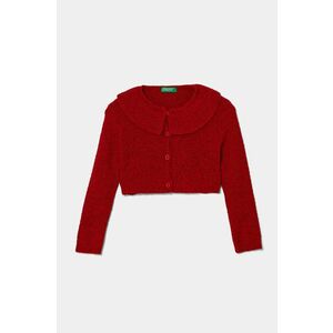 United Colors of Benetton cardigan cu amestec de lână pentru copii culoarea roșu, light, 106QG500N imagine