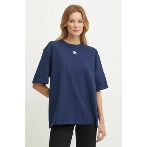 adidas Originals tricou din bumbac Essential femei, culoarea bleumarin, JC8968 imagine