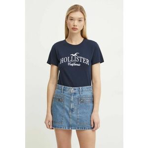 Hollister Co. tricou din bumbac femei, culoarea albastru marin, KI357-4017 imagine