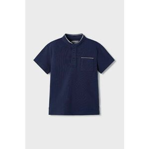 Mayoral tricou polo copii culoarea albastru marin, neted, 3102 imagine