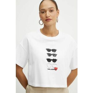 Karl Lagerfeld tricou din bumbac femei, culoarea alb, A1W17121 imagine