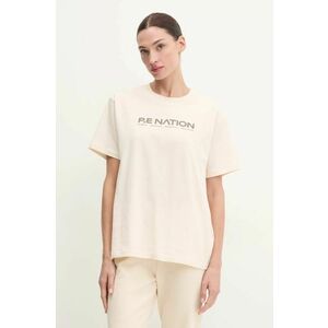 P.E Nation tricou din bumbac Aero SS Tee femei, culoarea bej, 243T329 imagine