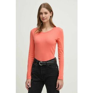 United Colors of Benetton longsleeve din bumbac culoarea roz, 3GA2E16F9 imagine