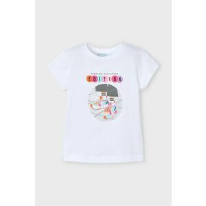 Mayoral tricou de bumbac pentru copii culoarea alb, 3014 imagine