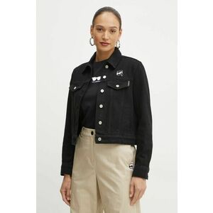 Karl Lagerfeld geaca jeans femei, culoarea negru, de tranzitie, A1W14047 imagine